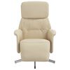 vidaXL Fauteuil inclinable avec repose-pied cr&egrave;me tissu