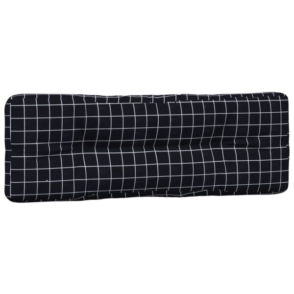 vidaXL Coussins de palette lot de 3 motif &agrave; carreaux noir tissu