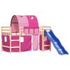 vidaXL Lit mezzanine enfants avec tunnel sans matelas rose 90x190 cm