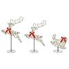 vidaXL Renne de No&euml;l avec tra&icirc;neau 3 pc 72 LED Blanc chaud