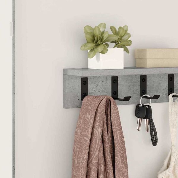 vidaXL Porte-manteau mural Gris b&eacute;ton 40 x 10,5 x 10,5 cm