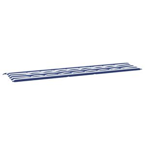 vidaXL Coussin de banc de jardin rayures bleues et blanches 200x50x4cm