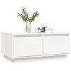 vidaXL Table basse Blanc 80x50x35 cm Bois massif de pin