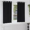 vidaXL Rideaux occultants avec anneaux 2 pcs Noir 175 x 140 cm