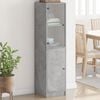 vidaXL Buffet avec porte en verre gris b&eacute;ton 35x37x142 cm