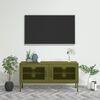 vidaXL Meuble TV Vert olive 105x35x50 cm Acier