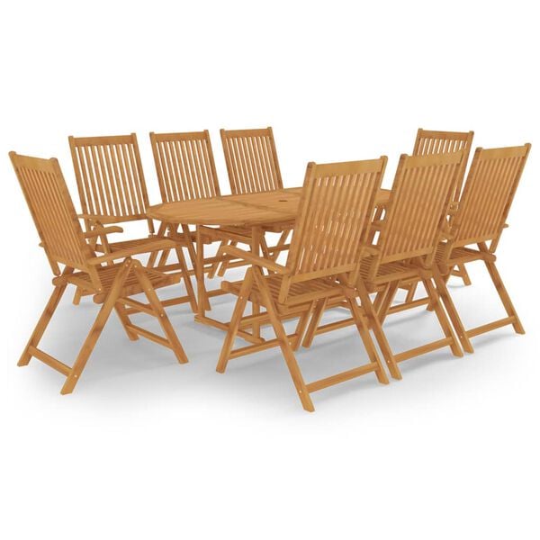 vidaXL Ensemble &agrave; manger de jardin 9 pcs Bois de teck massif
