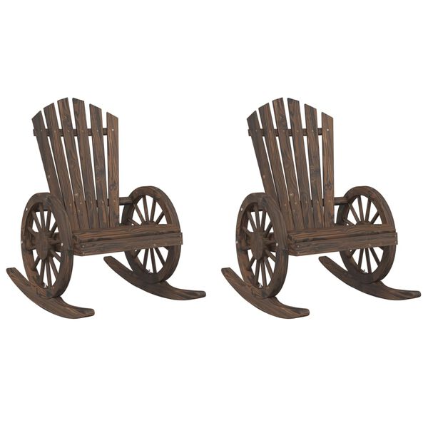 vidaXL Chaises &agrave; bascule Adirondack lot de 2 bois de sapin massif