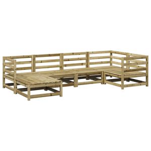 vidaXL Salon de jardin 6 pcs bois de pin impr&eacute;gn&eacute;