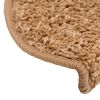 vidaXL Tapis d'escalier 10 pièces 65 x 21 x 4 cm Beige Demi-rond Grand