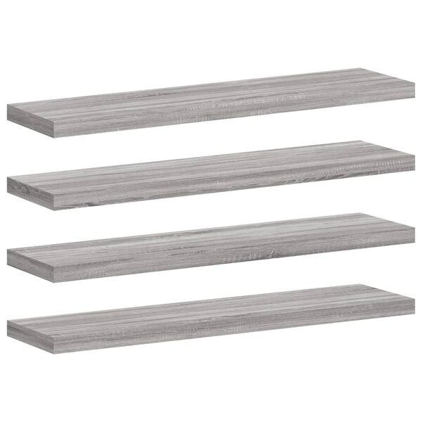 vidaXL &Eacute;tag&egrave;res murales 4 pcs sonoma gris 40x10x1,5 cm bois ing&eacute;nierie