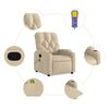 vidaXL Fauteuil inclinable de massage crème tissu