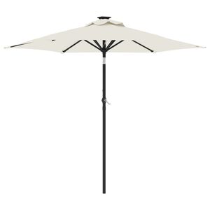 vidaXL Parasol de jardin avec m&acirc;t en acier blanc 225x225x212 cm