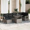 vidaXL Salon de jardin 8 pcs avec coussins gris r&eacute;sine tress&eacute;e