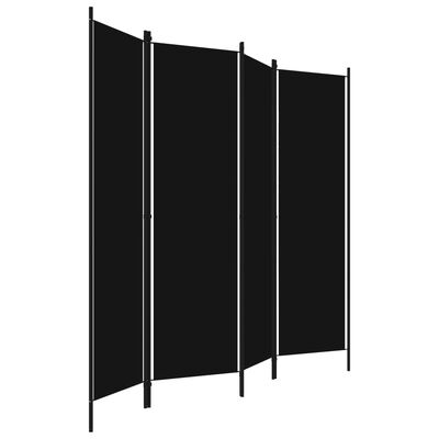 vidaXL Cloison de séparation 4 panneaux Noir 200x180 cm