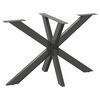 vidaXL Pied de table &agrave; manger en forme d'araign&eacute;e, anthracite, 120 x 68 x (72-73) cm, acier