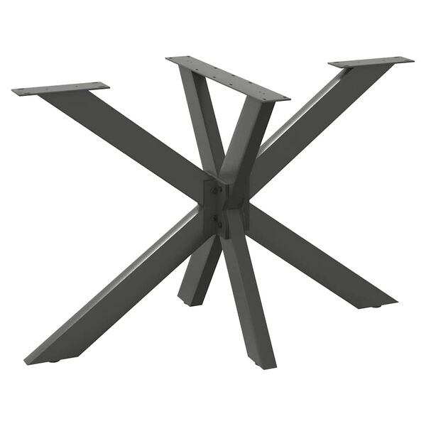 vidaXL Pied de table &agrave; manger en forme d'araign&eacute;e, anthracite, 120 x 68 x (72-73) cm, acier