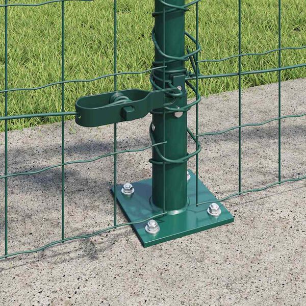 vidaXL Cl&ocirc;ture avec poteau Vert 1 x 25 m Acier et PVC