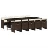 vidaXL Ensemble &agrave; manger de jardin et coussins 11 pcs marron rotin