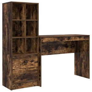 vidaXL Bureau Ch&ecirc;ne fum&eacute; 145,5 x 40 x 127 cm 2 pc