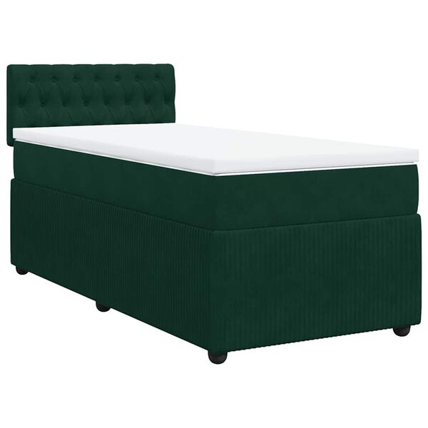vidaXL Sommier &agrave; lattes de lit avec matelas Vert fonc&eacute; 100x200 cm