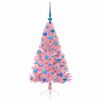vidaXL Sapin de No&euml;l artificiel pr&eacute;-&eacute;clair&eacute; Rose 120 cm PVC
