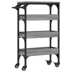 vidaXL Chariot de cuisine sonoma gris 53x20x76 cm bois d'ing&eacute;nierie