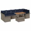 vidaXL Ensemble de canap&eacute; de jardin 8 pc Gris et bleu marine polyrotin