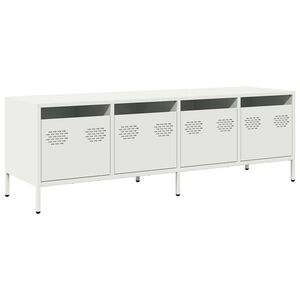 vidaXL Meuble TV blanc 135x39x43,5 cm acier lamin&eacute; &agrave; froid