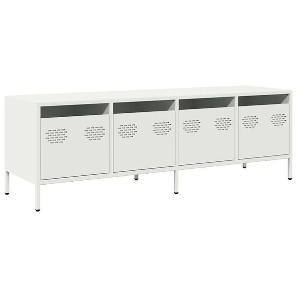 vidaXL Meuble TV blanc 135x39x43,5 cm acier laminé à froid