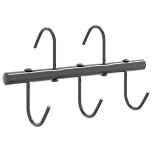 vidaXL Porte-bride avec 5 crochets tournants noir acier