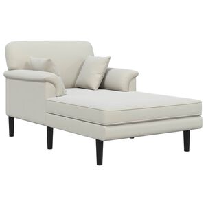 vidaXL Chaise longue Cr&egrave;me Velours