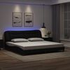 vidaXL Cadre de lit avec LED sans matelas Hvar noir 200x200 cm