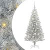 vidaXL Sapin de No&euml;l avec 150 LED avec support Argent 120 cm PET