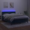 vidaXL Sommier &agrave; lattes de lit avec matelas LED Bleu fonc&eacute; 140x190 cm