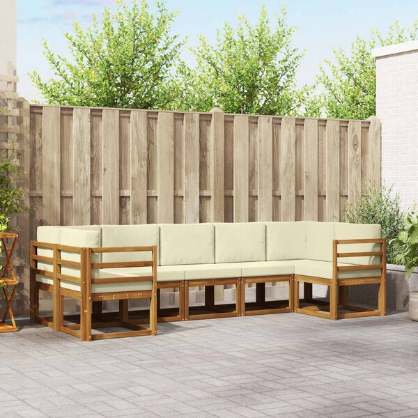 vidaXL Ensemble de canap&eacute;s d'ext&eacute;rieur 7 pcs Naturel et Cr&egrave;me