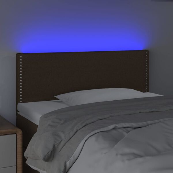 vidaXL T&ecirc;te de lit &agrave; LED Marron Fonc&eacute; 100x5x78/88 cm Tissu