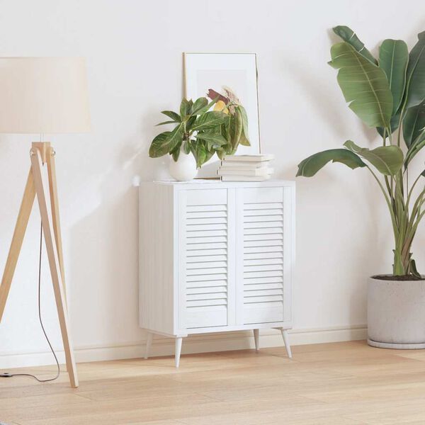 vidaXL Porte d'armoire &agrave; persiennes blanc 61,5x29,5 cm