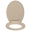 vidaXL Si&egrave;ge de toilette &agrave; fermeture en douceur Beige Ovale