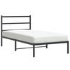 vidaXL Cadre de lit m&eacute;tal sans matelas avec t&ecirc;te de lit noir 100x200cm