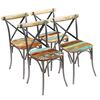 vidaXL Chaises &agrave; manger lot de 4 bois de r&eacute;cup&eacute;ration solide
