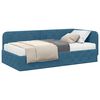 vidaXL Cadre de lit d'angle avec matelas Bleu 90 x 200 cm Velours