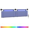 vidaXL T&ecirc;te de lit suspendue Avec lumi&egrave;re LED Bleu denim Tissu