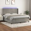 vidaXL Sommier &agrave; lattes de lit matelas et LED Gris clair 180x200 cm