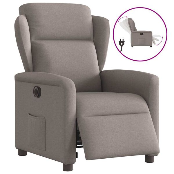 vidaXL Fauteuil inclinable &eacute;lectrique Taupe Tissu