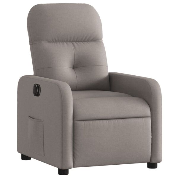 vidaXL Fauteuil inclinable &eacute;lectrique Taupe Tissu