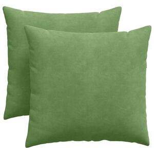 vidaXL Coussins de canap&eacute; 2 pcs Vert clair 45 x 45 cm