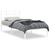 vidaXL Cadre de lit m&eacute;tal sans matelas avec t&ecirc;te de lit blanc 90x190cm