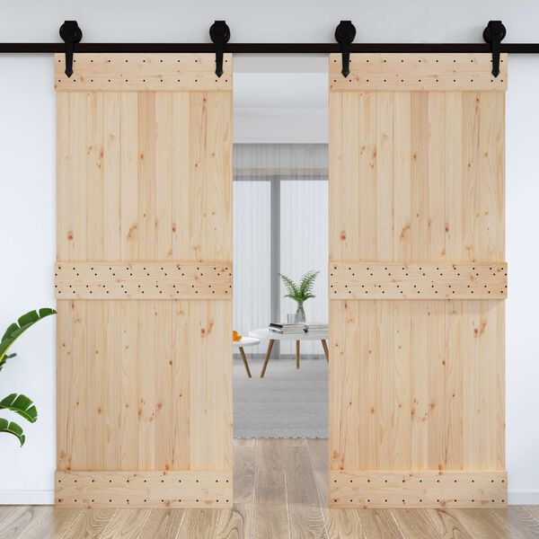 vidaXL Porte NARVIK Naturel 90 x 210 cm Bois de pin massif