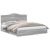 vidaXL Lit de Rangement Gris Sonoma 180 x 200 cm Bois d'ing&eacute;nierie